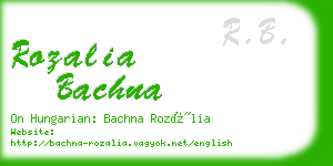 rozalia bachna business card